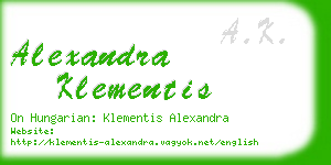 alexandra klementis business card